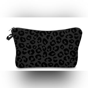 Leopard Print Black Zipper Pouch